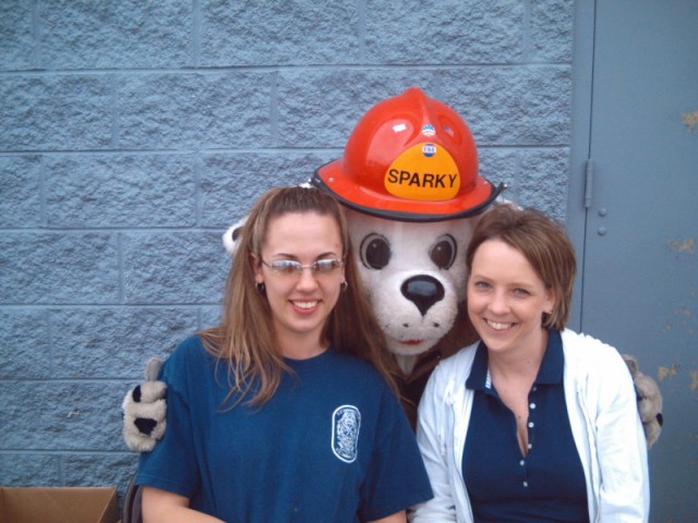 Renata and Kelly with sparky during fund raising